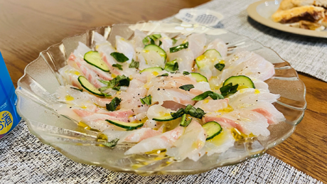 鱸のカルパッチョ